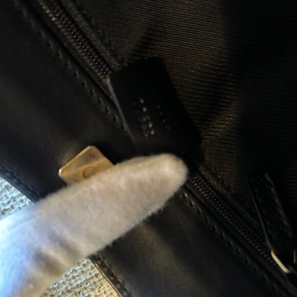Gucci Monogram Leather & Canvas Bag in Black - Picture 6 of 13